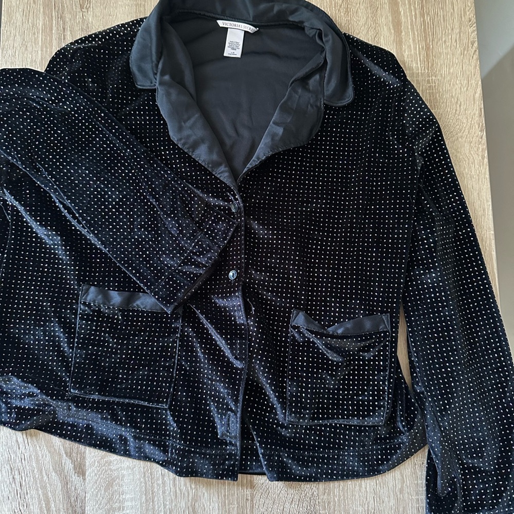 Victoria's Secret Black Velvet Pajama Set